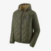Clothing & Logo Gear Patagonia Diamond Quilted Bomber Hoody - Industrial Green With Classic Tan 1 Clothing & Logo Gear Patagonia Diamond Quilted Bomber Hoody - Industrial Green With Classic Tan
