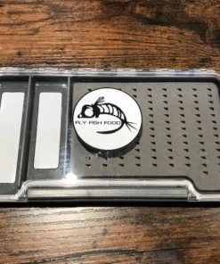 Adamsbuilt Fly Fish Food Logo Fly Box, Clear Single Sided With 2 Magnetic Compartments- Large Fly Boxes