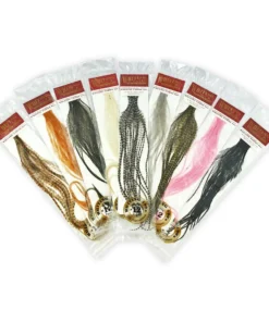 Whiting 100 Pack Dry Fly Hackle - Grizzly Dyed Medium Dun - 12