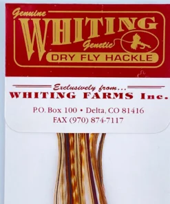 Whiting 100 Pack Dry Fly Hackle - Barred Dark Ginger - 16