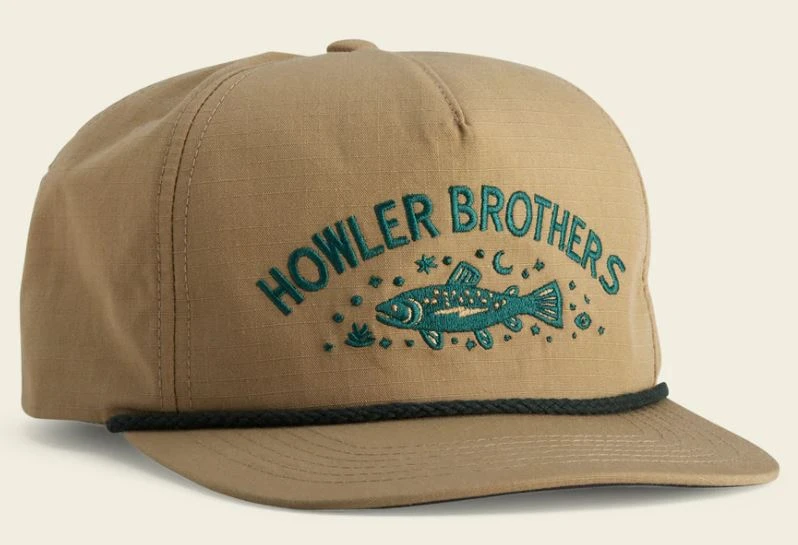 Howler Brothers Howler Bros Unstructured Snapback Hat - Creative Creatures Trout: Khaki 3 Howler Brothers Howler Bros Unstructured Snapback Hat - Creative Creatures Trout: Khaki