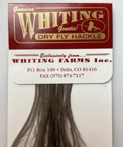 Whiting 100 Pack Dry Fly Hackle - Dark Dun - 22