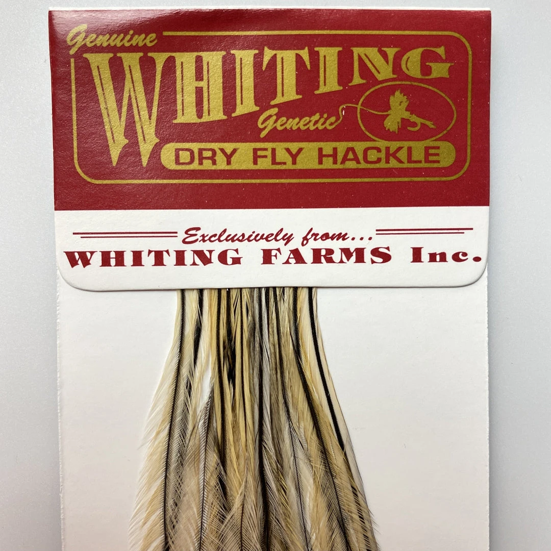 Whiting 100 Pack Dry Fly Hackle - Golden Badger - 12 3 Whiting 100 Pack Dry Fly Hackle - Golden Badger - 12