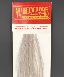 Whiting 100 Pack Dry Fly Hackle - White Dyed Medium Dun - 10