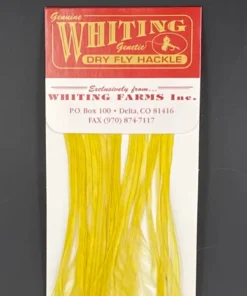 Whiting 100 Pack Dry Fly Hackle - White Dyed Pale Morning Dun - 10