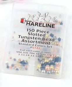 Hareline 150 Piece Slotted Tungsten Bead Assortment Beads