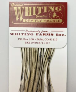 Whiting 100 Pack Dry Fly Hackle - Silver Badger - 14